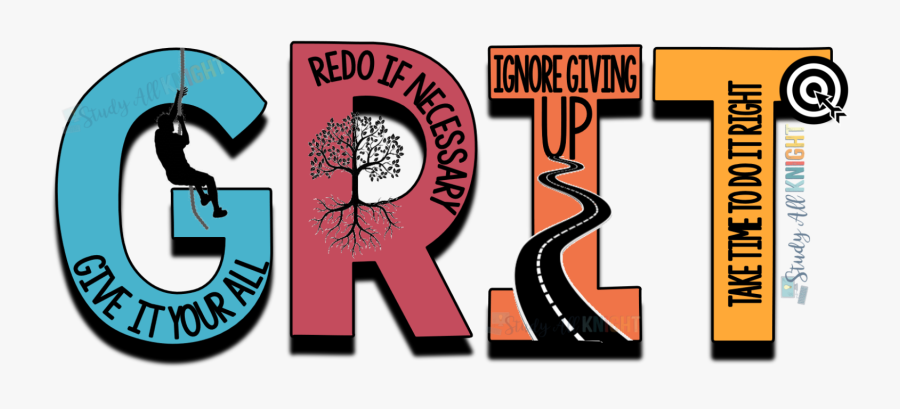 A colorful image of the letters grit and road.